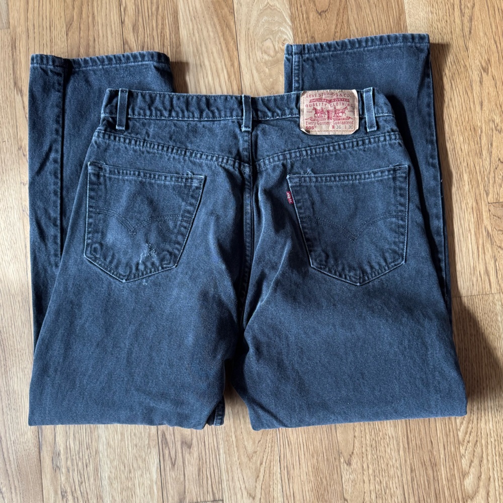 Levi's 505 Black Denim Jeans - Men's Size 36 x 30